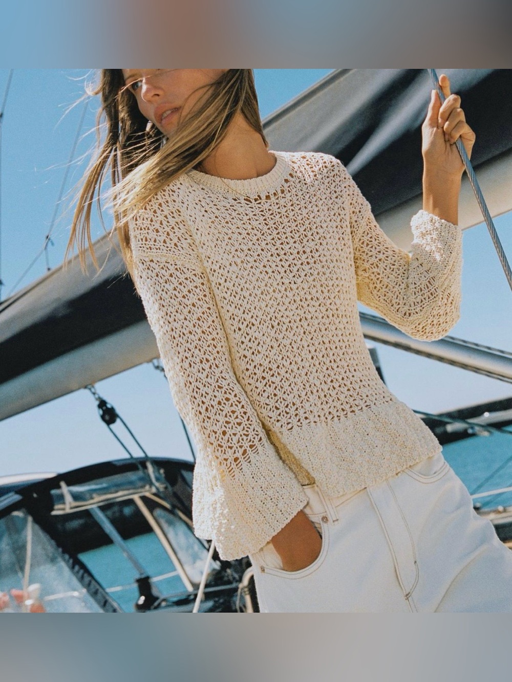 ZARA RUFFLED KNIT SWEATER NWT
Size: S * Color: ECRU
